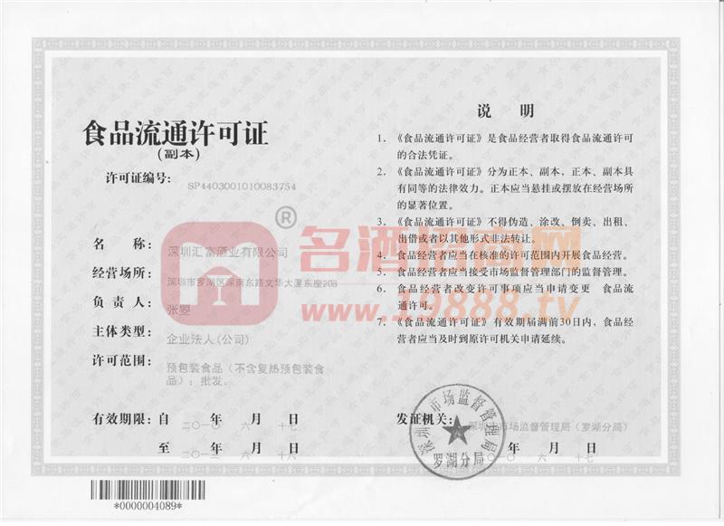 食品流通許可證