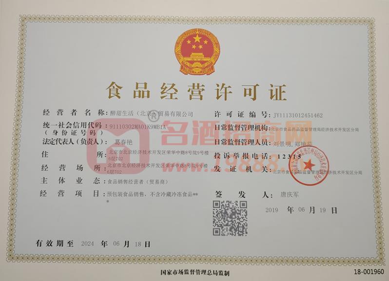 食品經營許可證